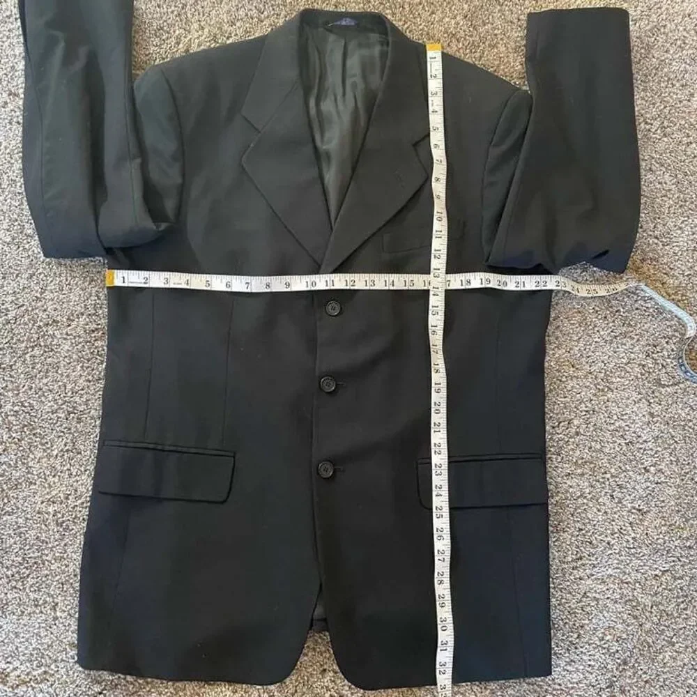 Vito Rufolo Men's Black Wool Suit Jacket Italian Size‎ 43R Career Business